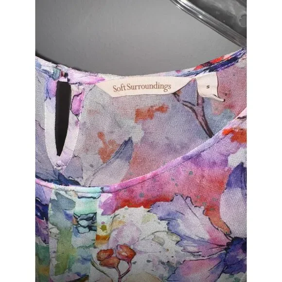 Soft Surroundings Colorful Floral Blouse - Picture 4 of 9